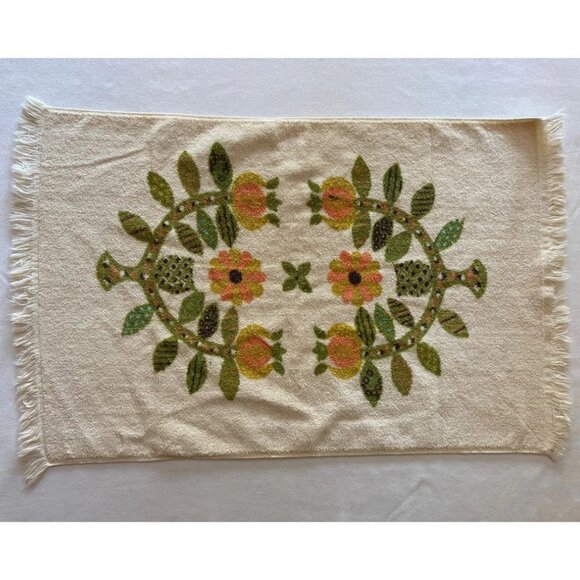 Fieldcrest Terrycloth Bathroom Hand Towel 70s Kitsch Bath Linen Made in USA - Picture 2 of 4
